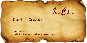 Kurtz Csaba névjegykártya